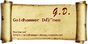 Goldhammer Dénes névjegykártya