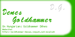 denes goldhammer business card